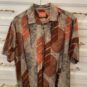 Tommy Bahama Shirt Men's Short Sleeve 100% Silk Hawaiian